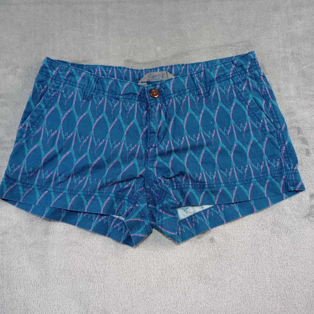North Face Maywood Shorts Womens Sz 4 Cotton Linen Prussian Blue Teal Chino